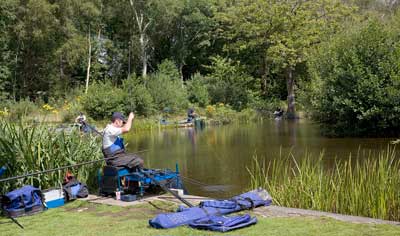 Bron Eifion Coarse Fishing lake during the summer - featured in Angling Times and The Anglers Mail